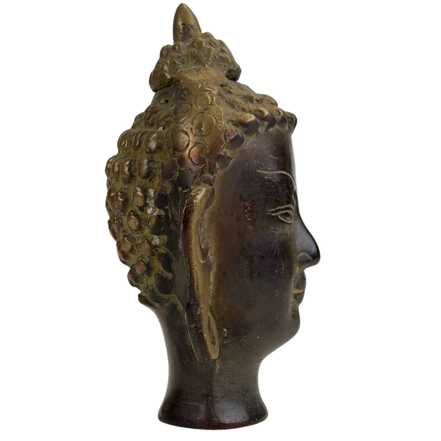 Thai Buddha with long earlobes and a serene facial expression