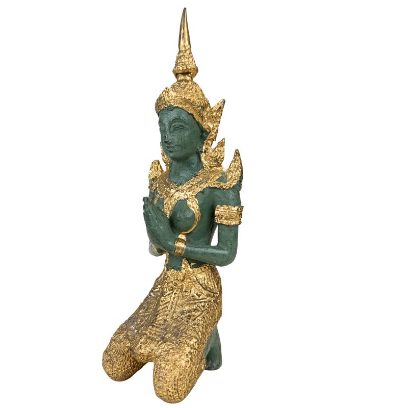 Thai decorative figures set temple style gold-colored accent