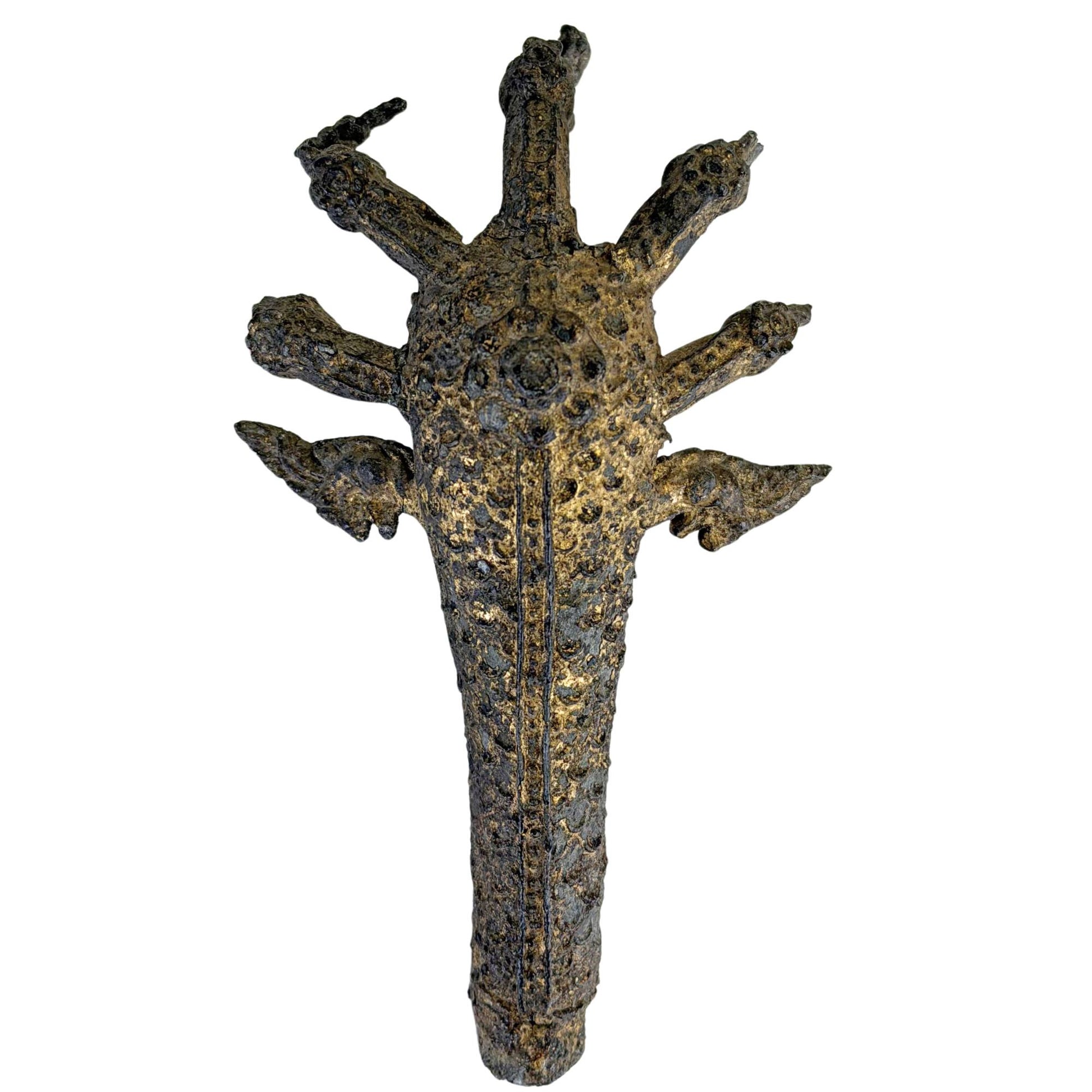 Thai Naga Buddha with weathered gilding and authentic wear
