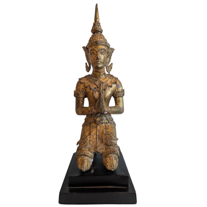 Thai thepanom worshiping figure made of bronze
