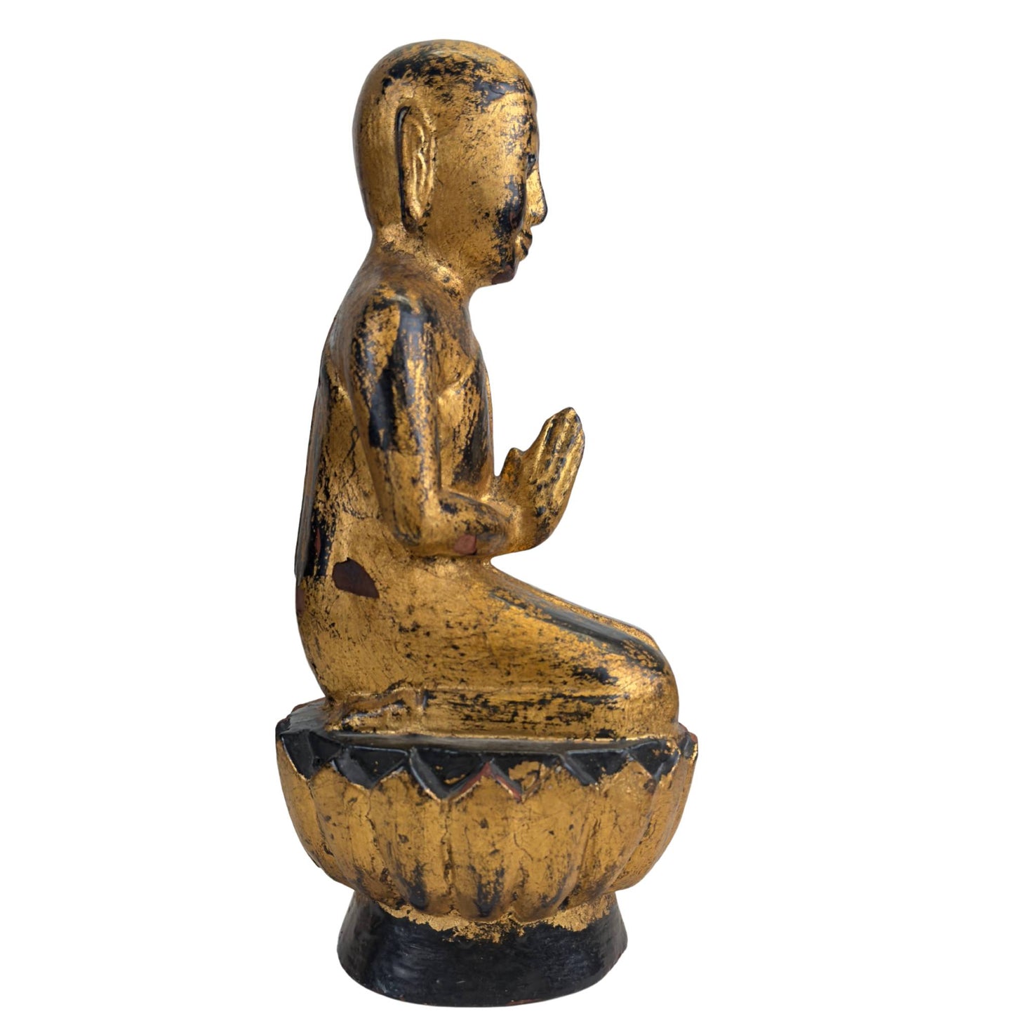 Detail of the refined gold leaf finish and patina