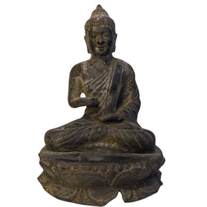 LOT 122 – Bouddha tibétain en bronze, statue rituelle fragmentaire présentant des traces d'utilisation