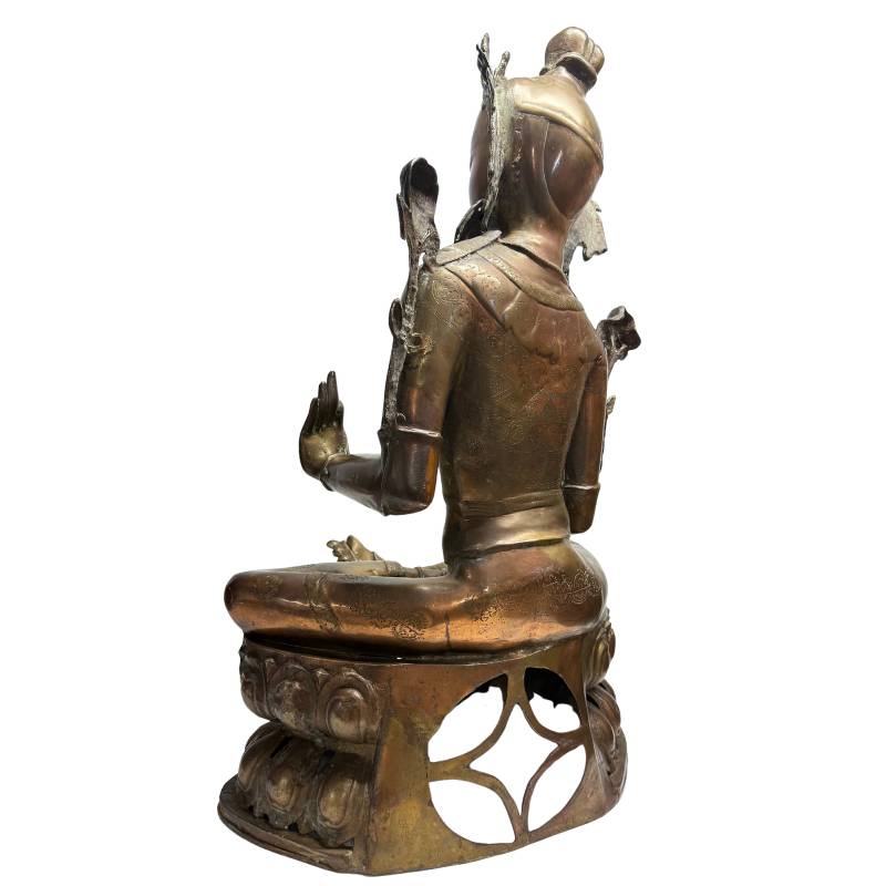 Tibetan Vajrayana bodhisattva statue of Tara in bronze