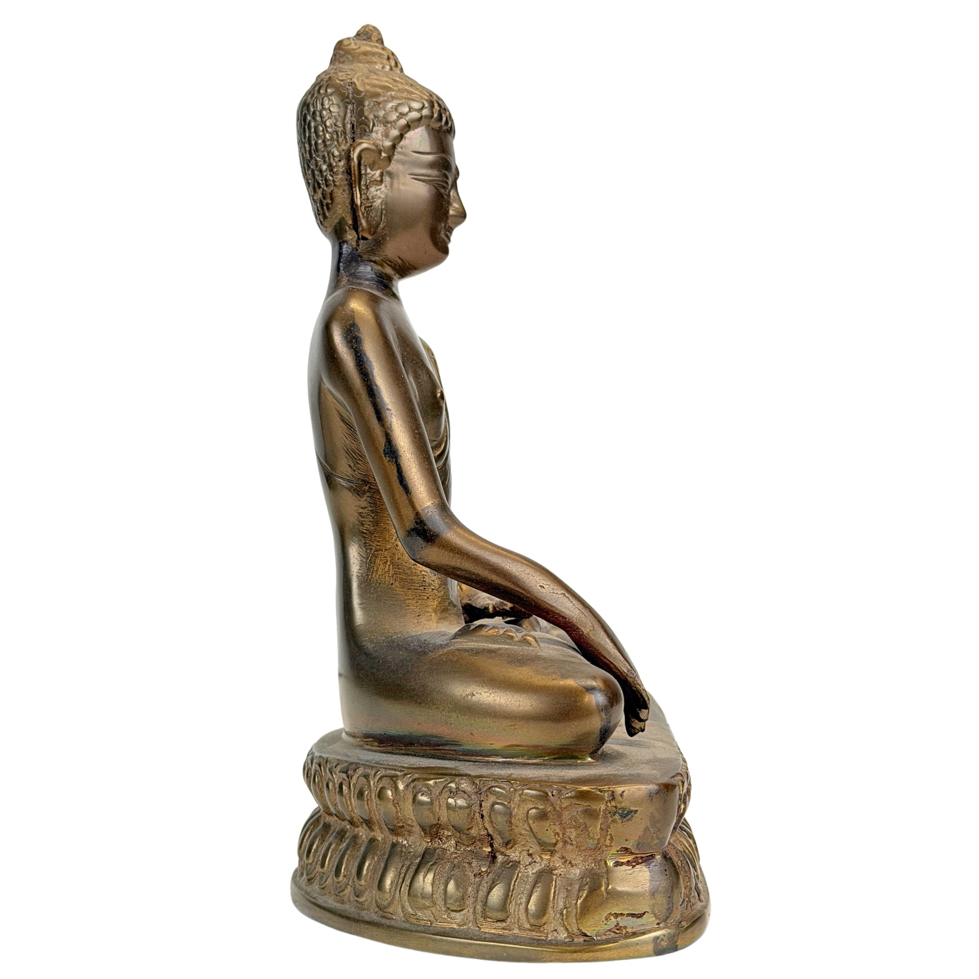 Antieke Tibetaanse Boeddha met rijke historische patina