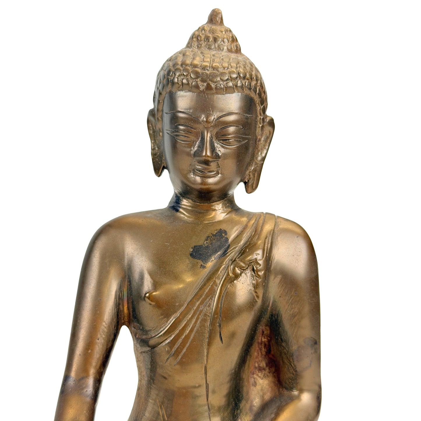 Tibetaanse bronzen Boeddha in Bhumisparsha Mudra