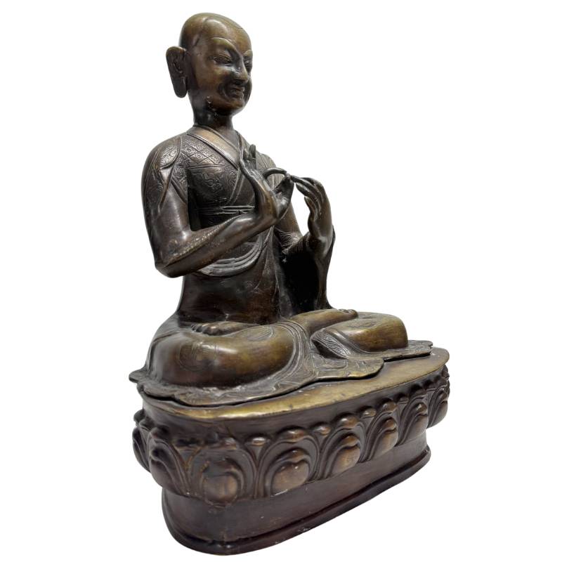 Antique bronze statue of a Tibetan lama