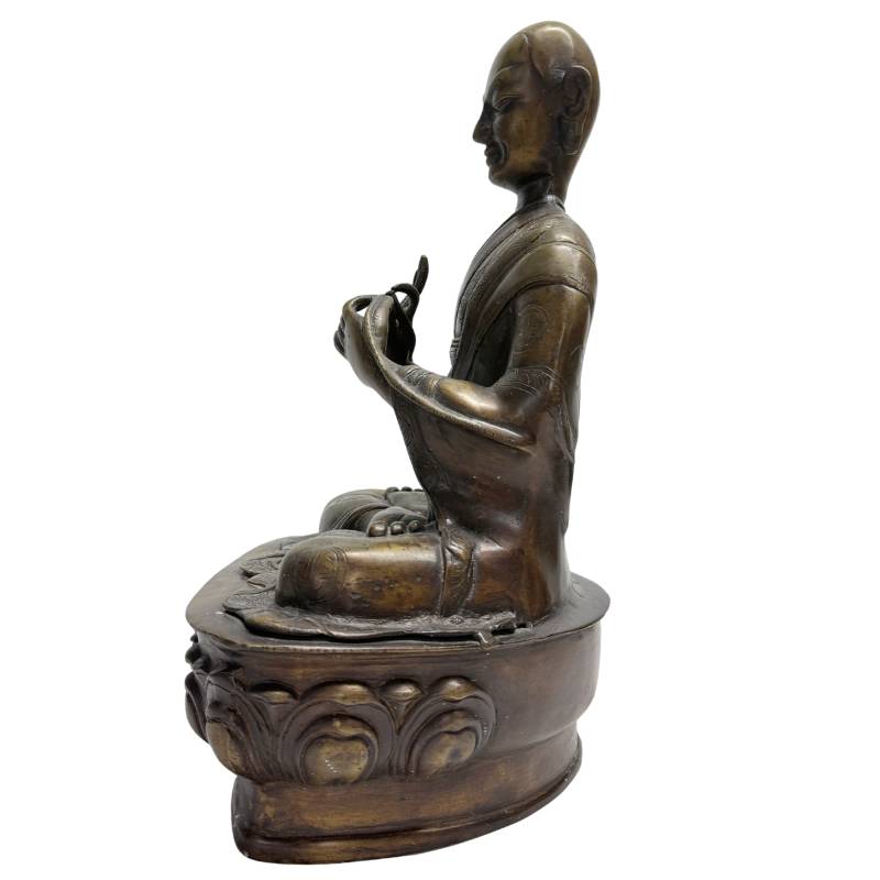 Antique bronze statue of a Tibetan monk