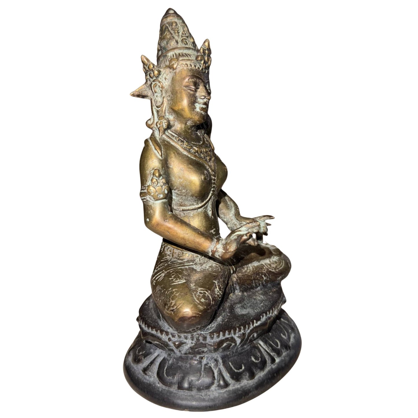 Tibetan Padmapani Avalokiteshvara of bronze with protective, compassionate meaning