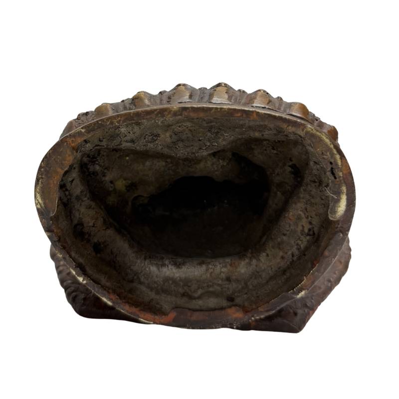 Traditional Nepalese bronze Buddha set with Dhyana Mudra and hand-finished finish