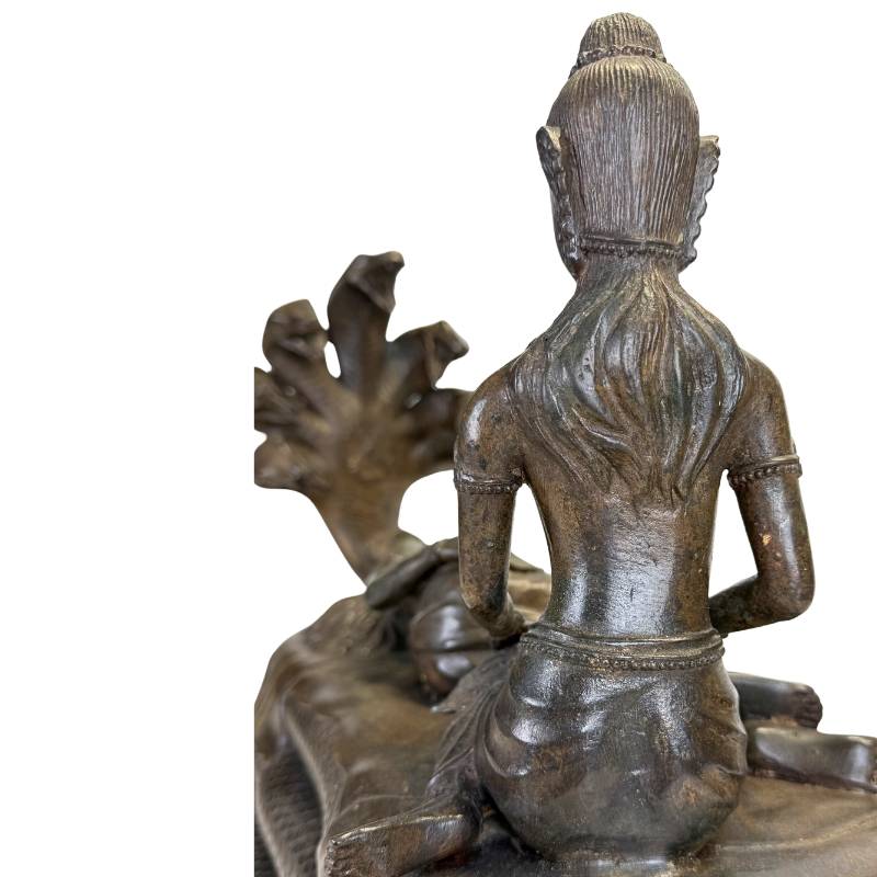 Traditional lost-wax cast brass statue of Vishnu