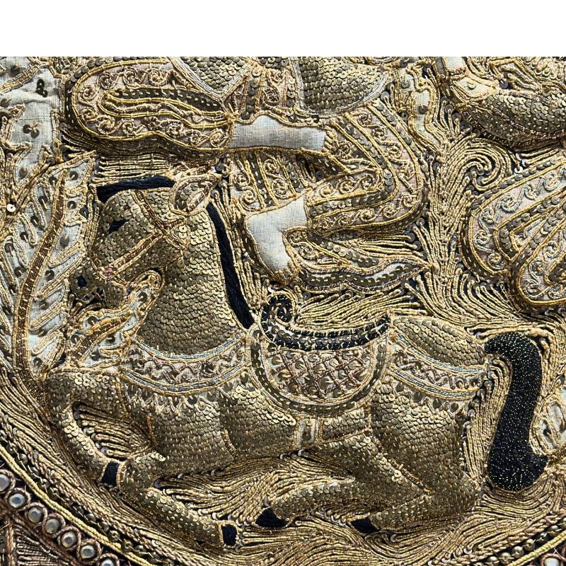 Traditional Kalaga embroidery from Myanmar as a wall object