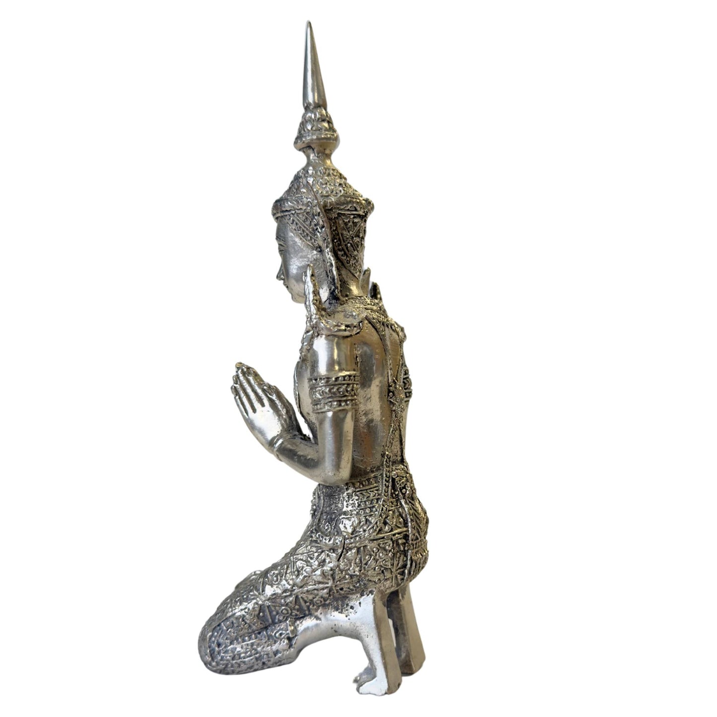 Pair of hand-finished Thai angels, 18 cm and 17 cm.