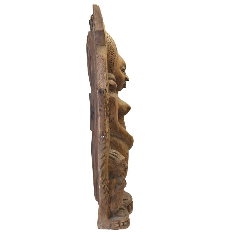 Tribal African sculpture of a female figure in wood