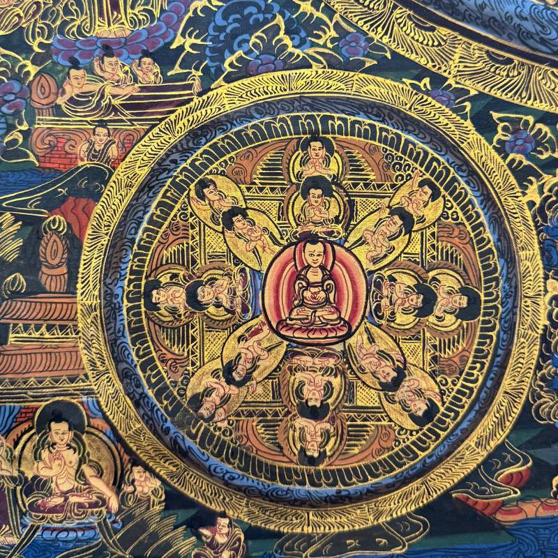 Architectural structure of Vajradhatu mandala thangka