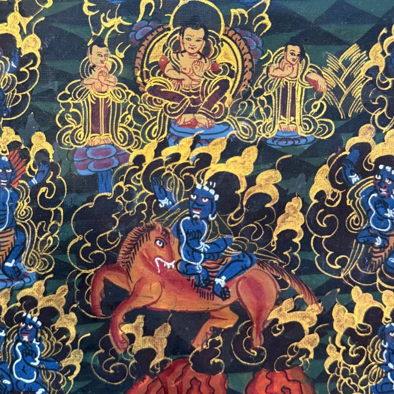 Detail of Buddha figure in Vajradhatu mandala thangka