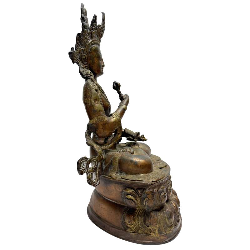 Bronze Vajrasattva with open top for ritual consecration