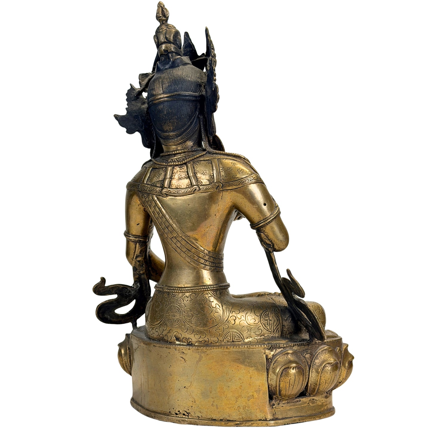 Antique trône de lotus d'un Vajrasattva tibétain du XIXe siècle