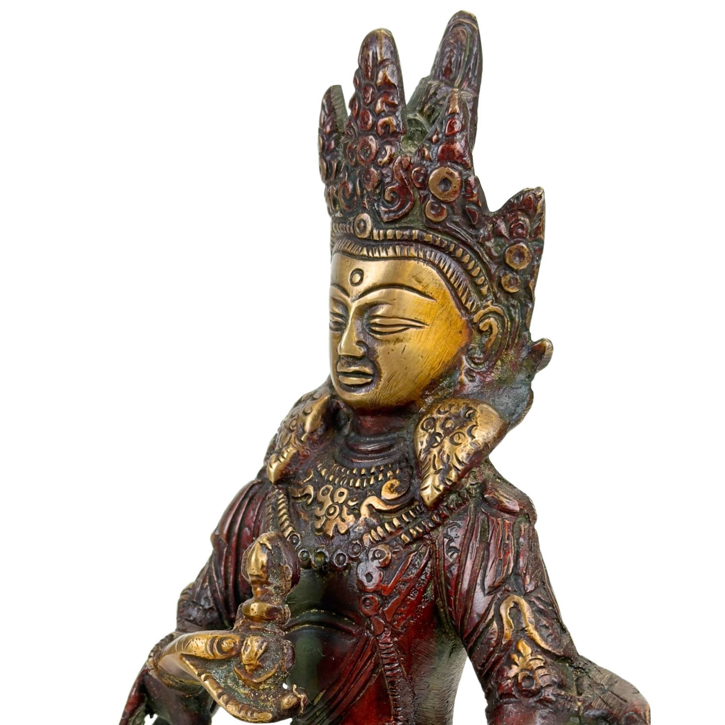 Detail of Vajrasattva with vajra and ghanta, symbols of compassion, wisdom, and spiritual purification