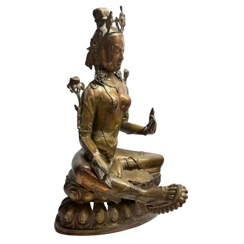 Vajrayana Tara statue from Tibet in antique cast bronze