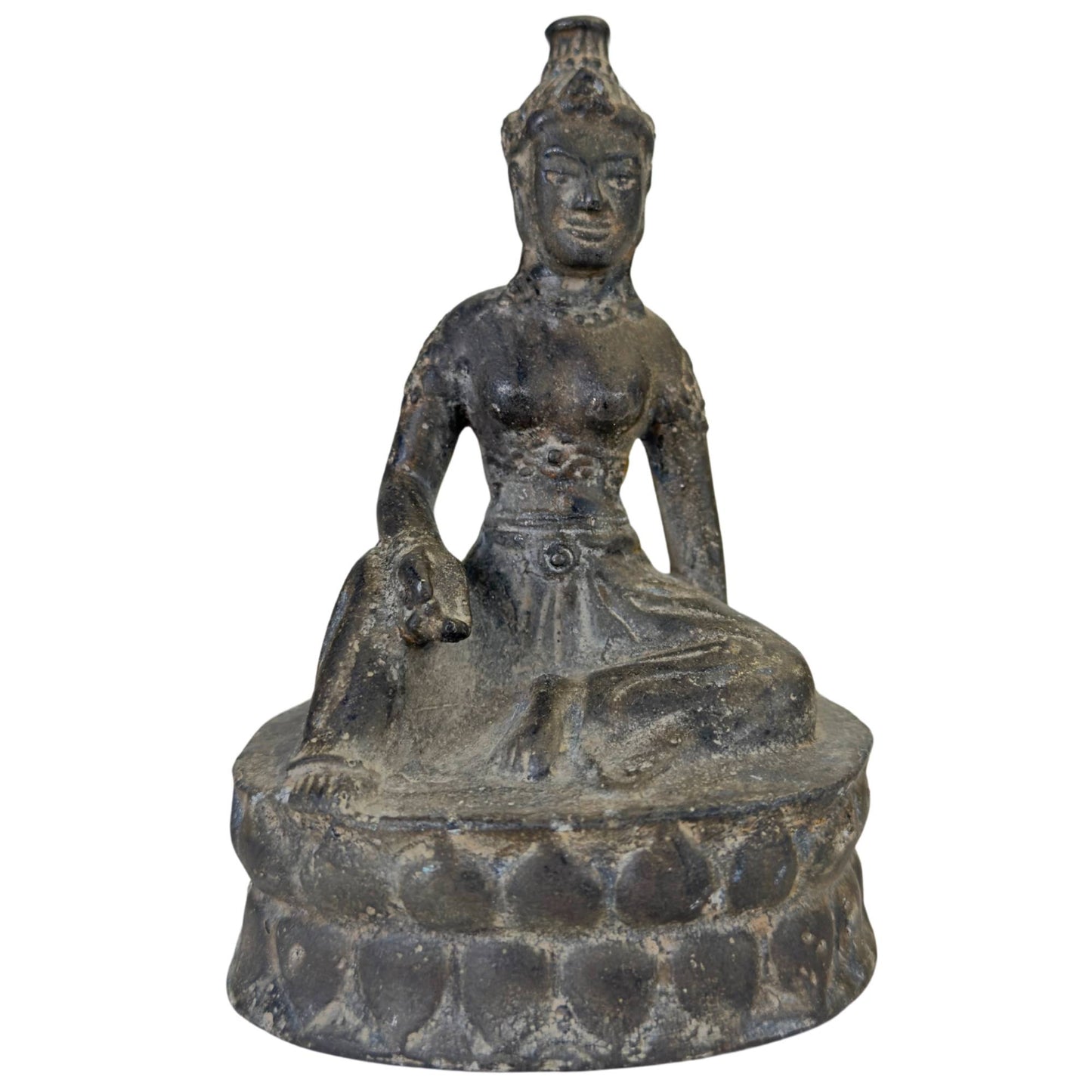 antique bronze vasudhara statue Buddhist goddess of abundance patina