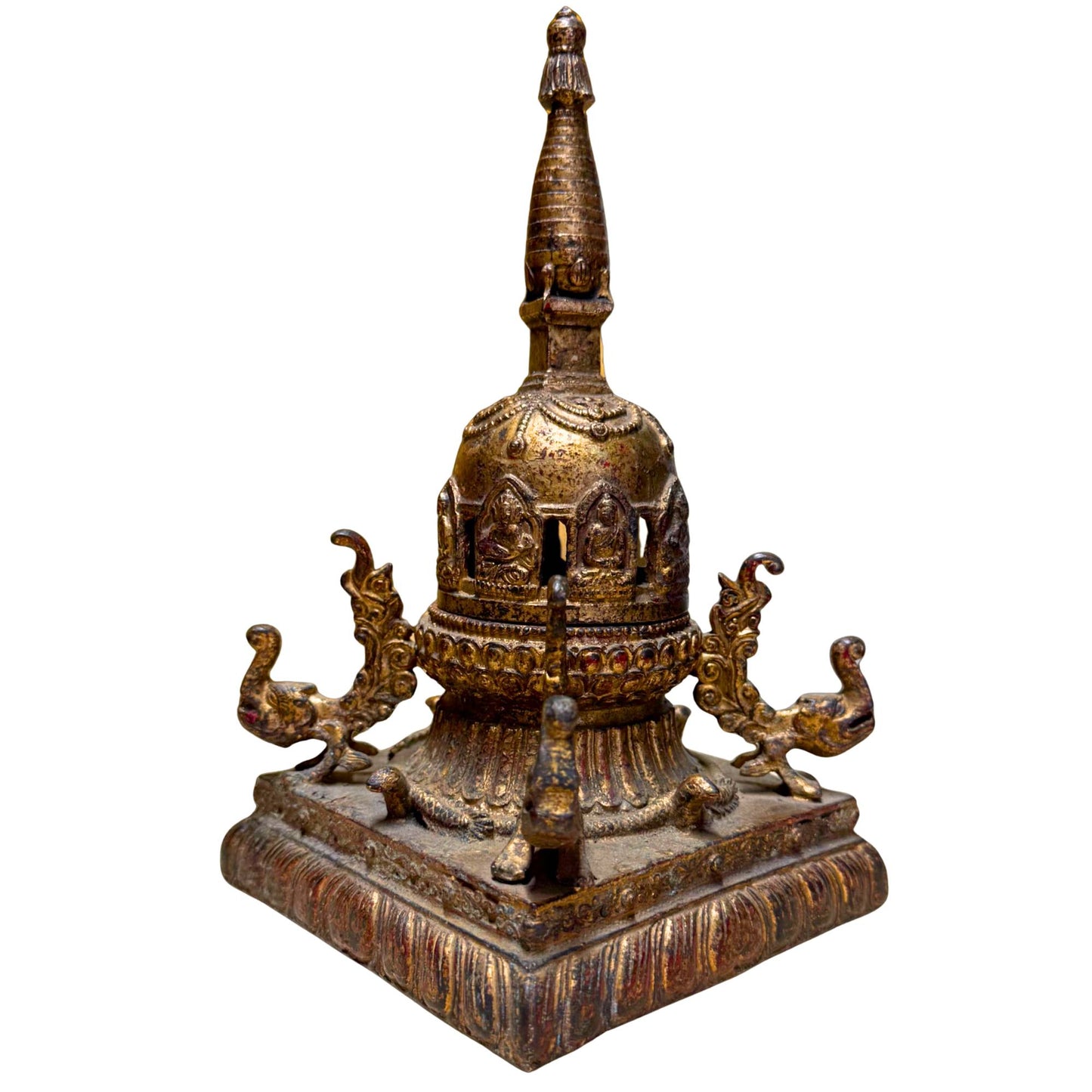 Gilded bronze Akshobhya Buddha Nepalese chaitya stupa audit