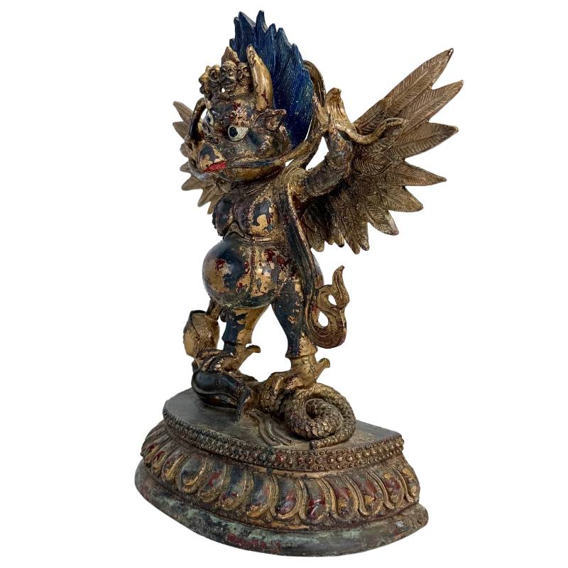 Gilded bronze Garuda statue from the Himalayas with decorative power