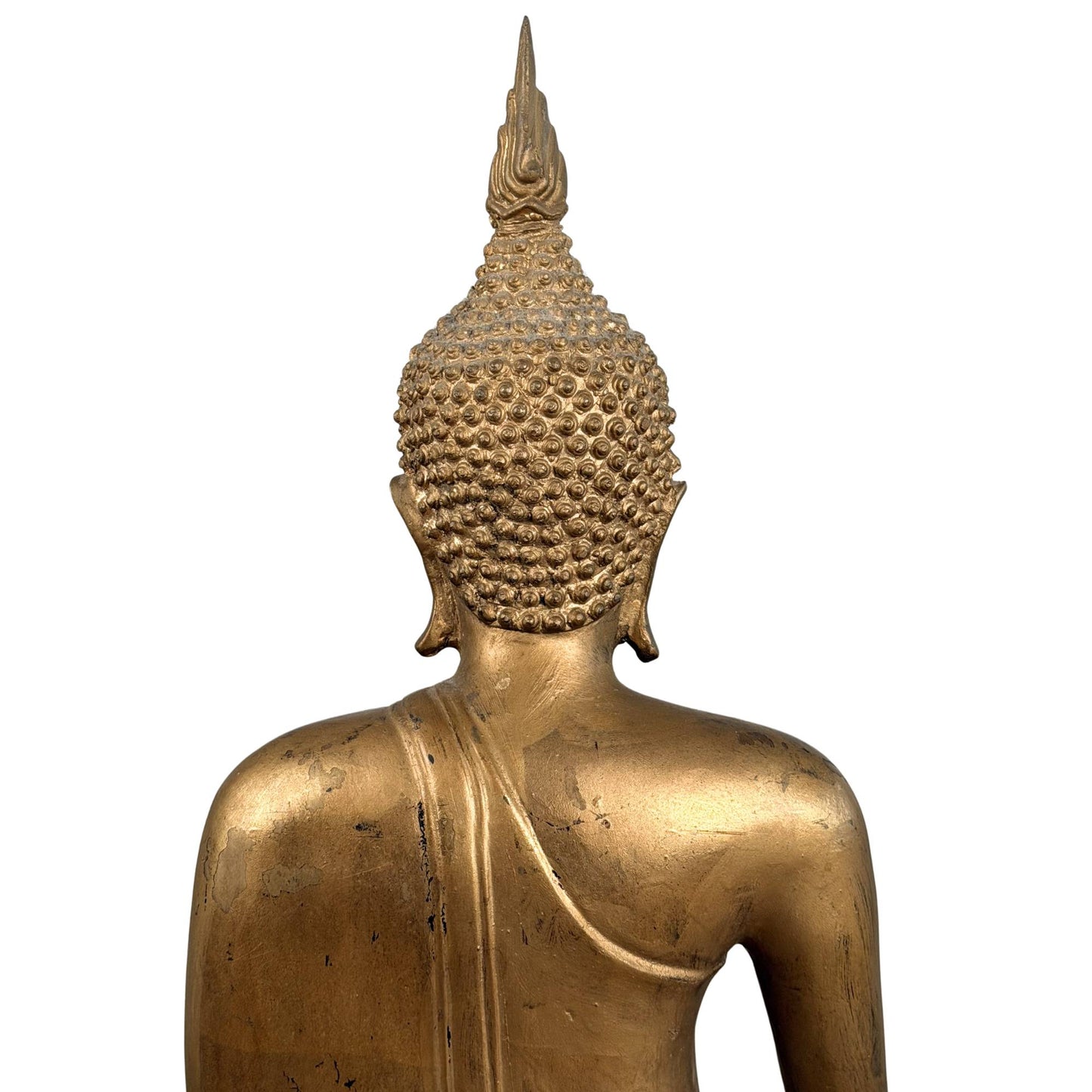 Gilded bronze Buddha suitable for altar, meditation spot, or quiet living space
