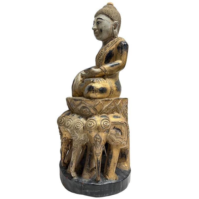 gilded wooden Buddha statue from the Mandalay region