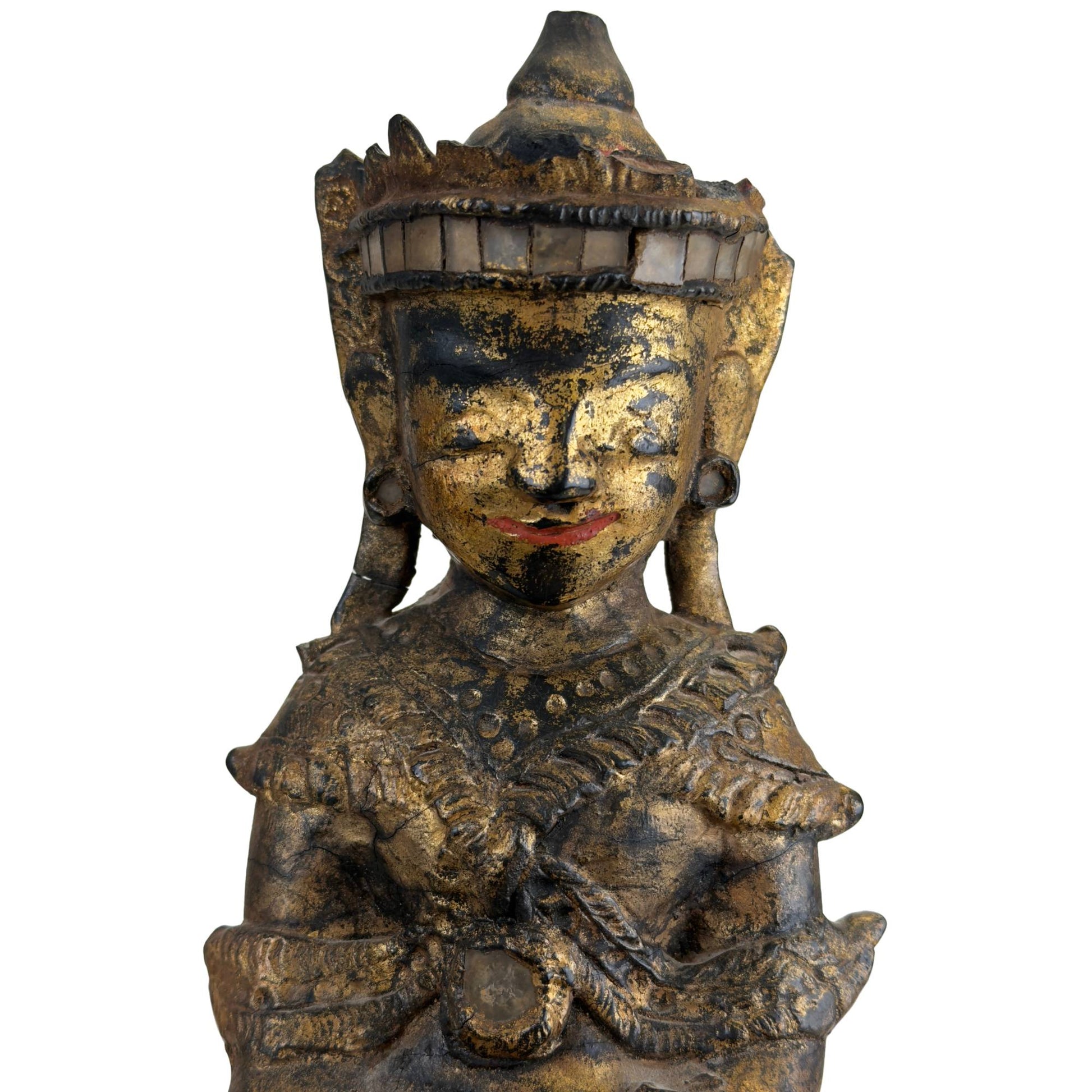 Gilded temple statue from historical Burma