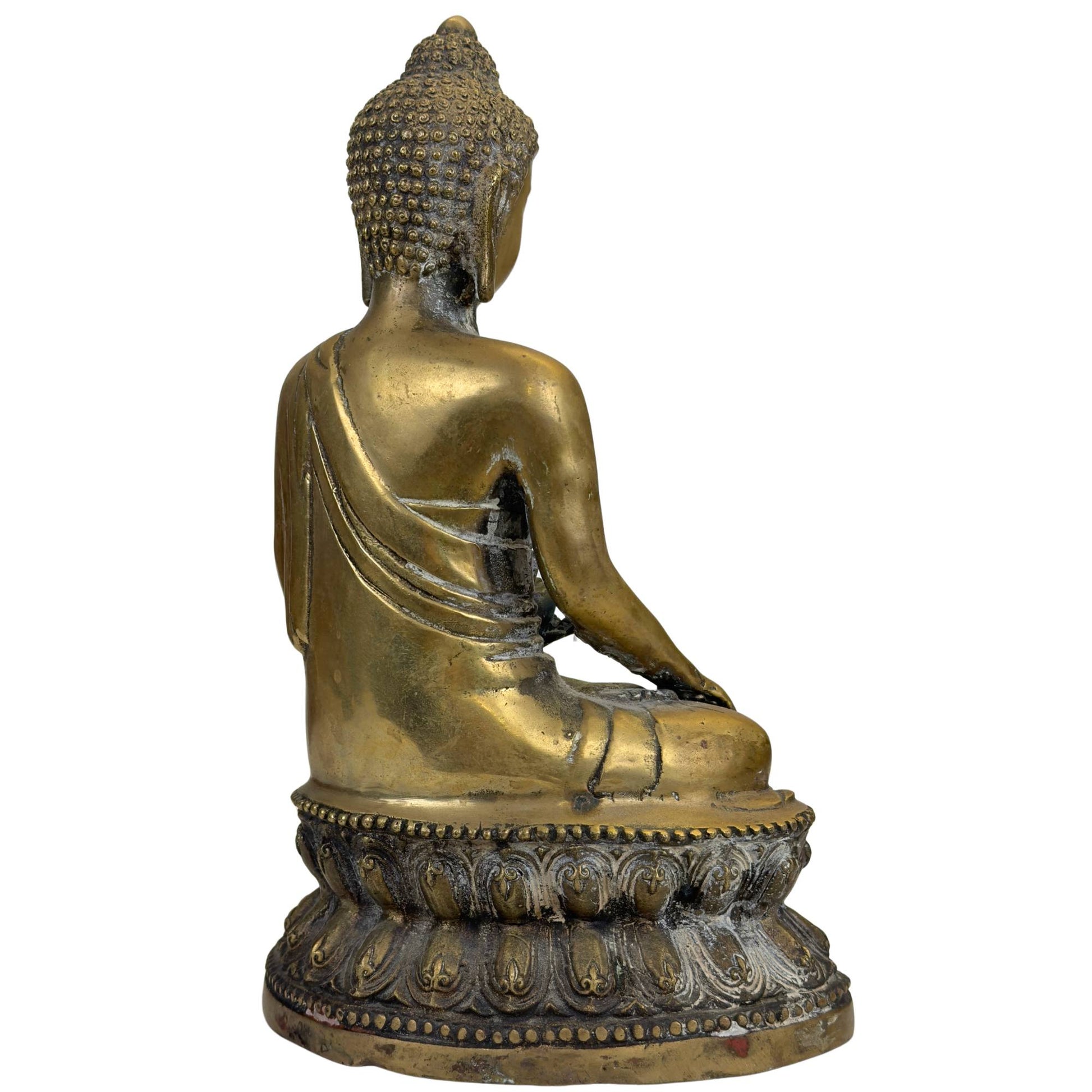 Gilded Buddha with Buddhist swastika on the chest