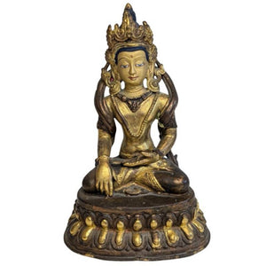 Statue de Tara Verte de l'Himalaya en bronze doré (078)