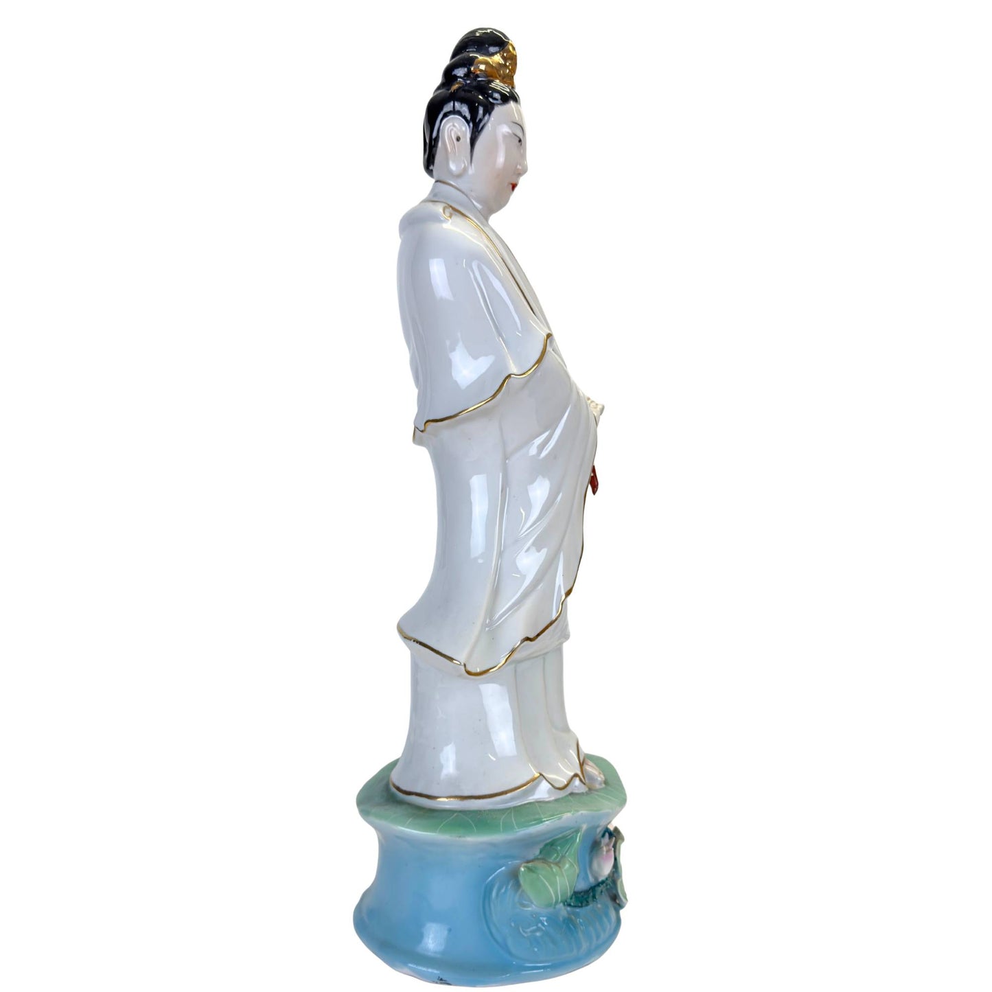 Vintage Guan Yin sculpture as Zen decoration for a harmonious interior.