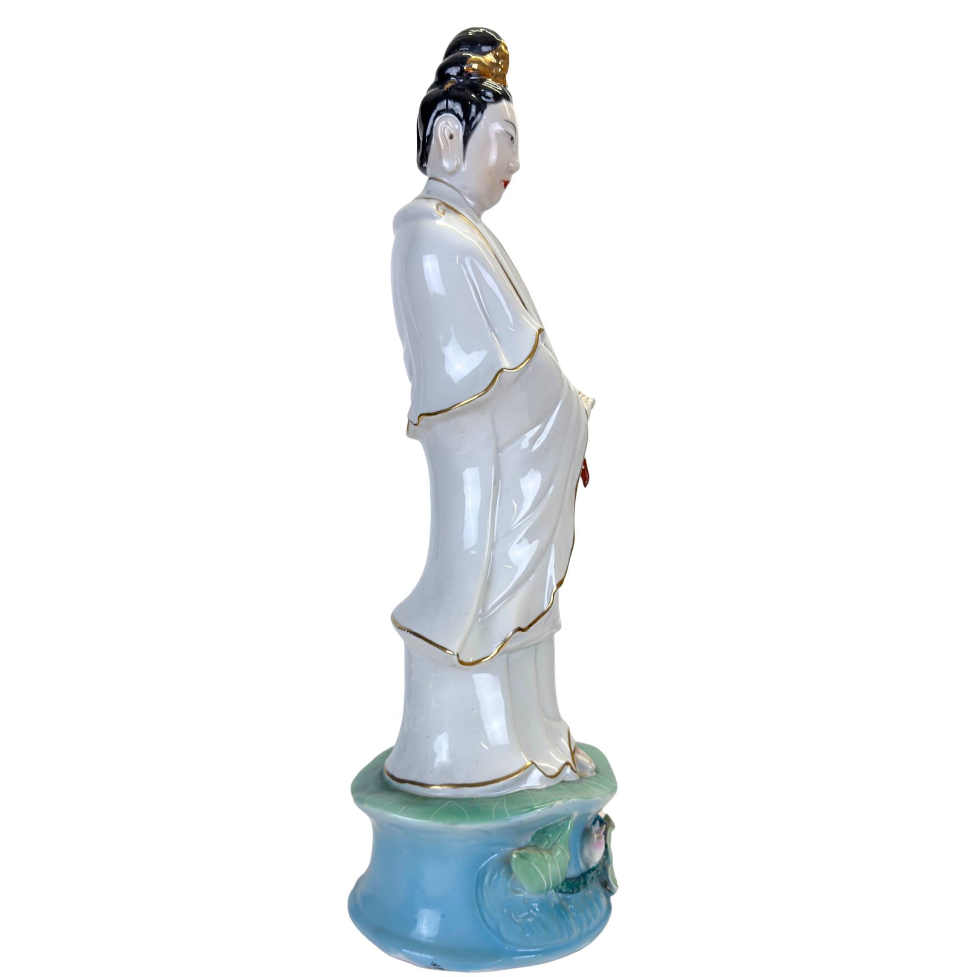 Vintage Guan Yin sculpture as Zen decoration for a harmonious interior.