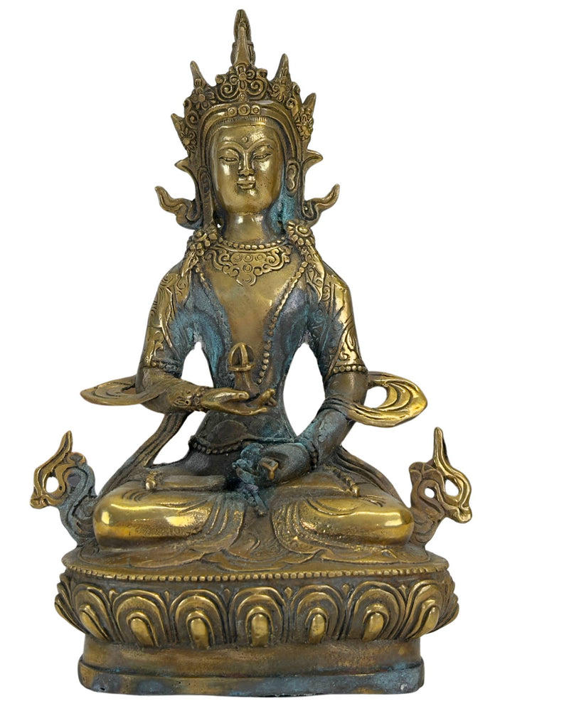 Amitayus en laiton vintage — Fin du XXe siècle (vers 1970-2000) - Statue de Bouddha Nepalaise