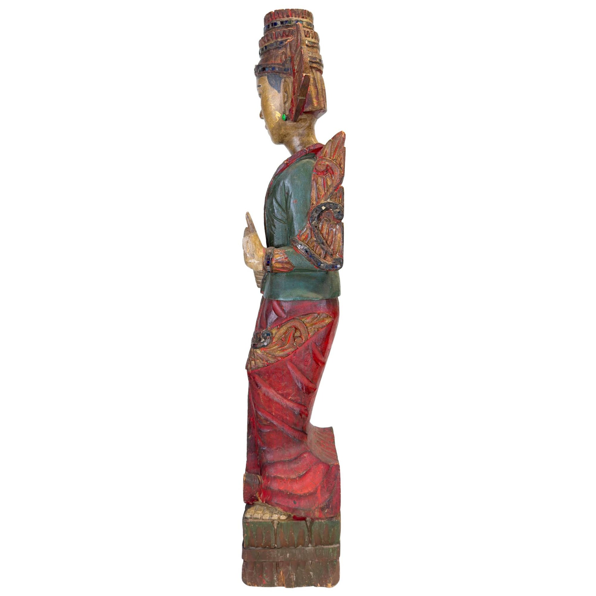 Large vintage temple guardian from Burma, 86 cm tall