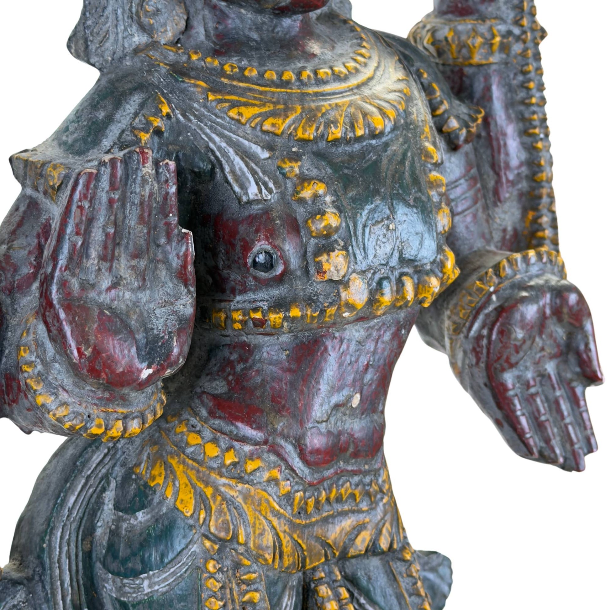Authentic South Indian wooden Vishnu statue, 60 cm
