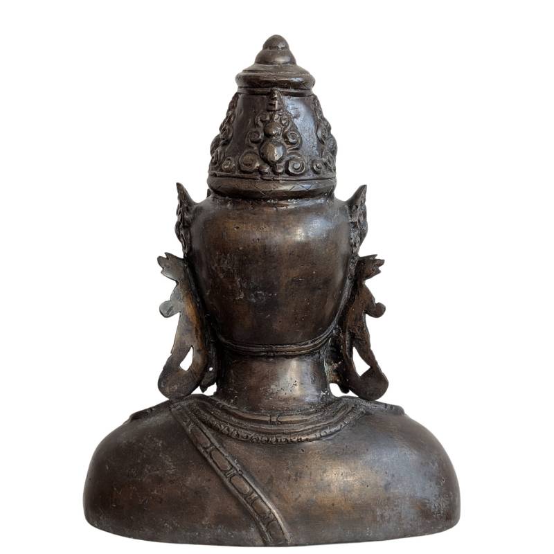 Khmer-style Vishnu bust in bronze from Cambodia