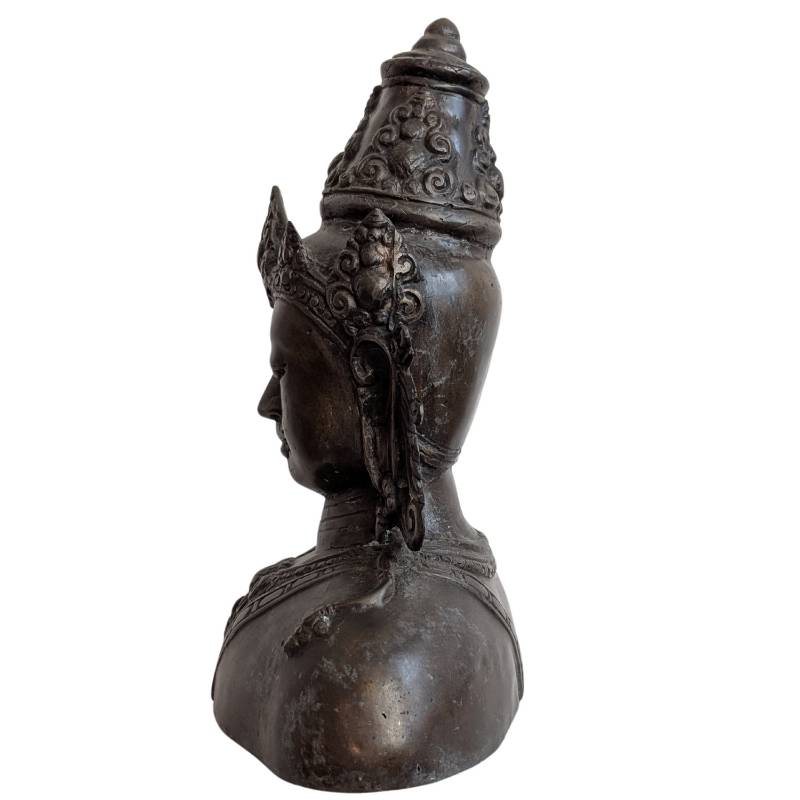 Devotional bronze Vishnu bust from Cambodia