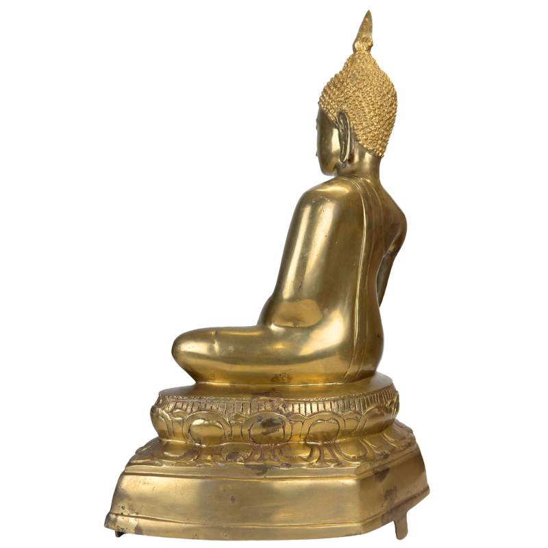 Close-up of the flame-shaped Ushnisha (Rasmi), a symbol of enlightenment.