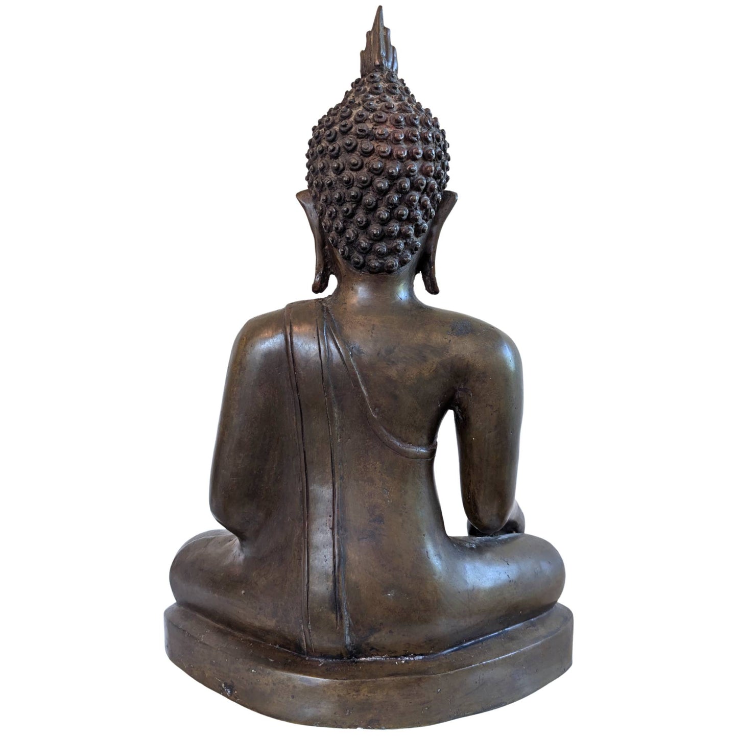 Fire-gilded bronze Buddha statue from Laos in the ground-touching mudra