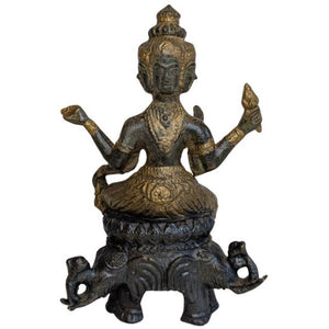 Brahma en bronze doré à la feuille, à quatre visages – Inde, XVIIIe-XIXe siècle