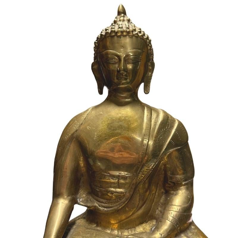 Antique Tibetan fire-gilded Buddha from the 18th to early 19th century