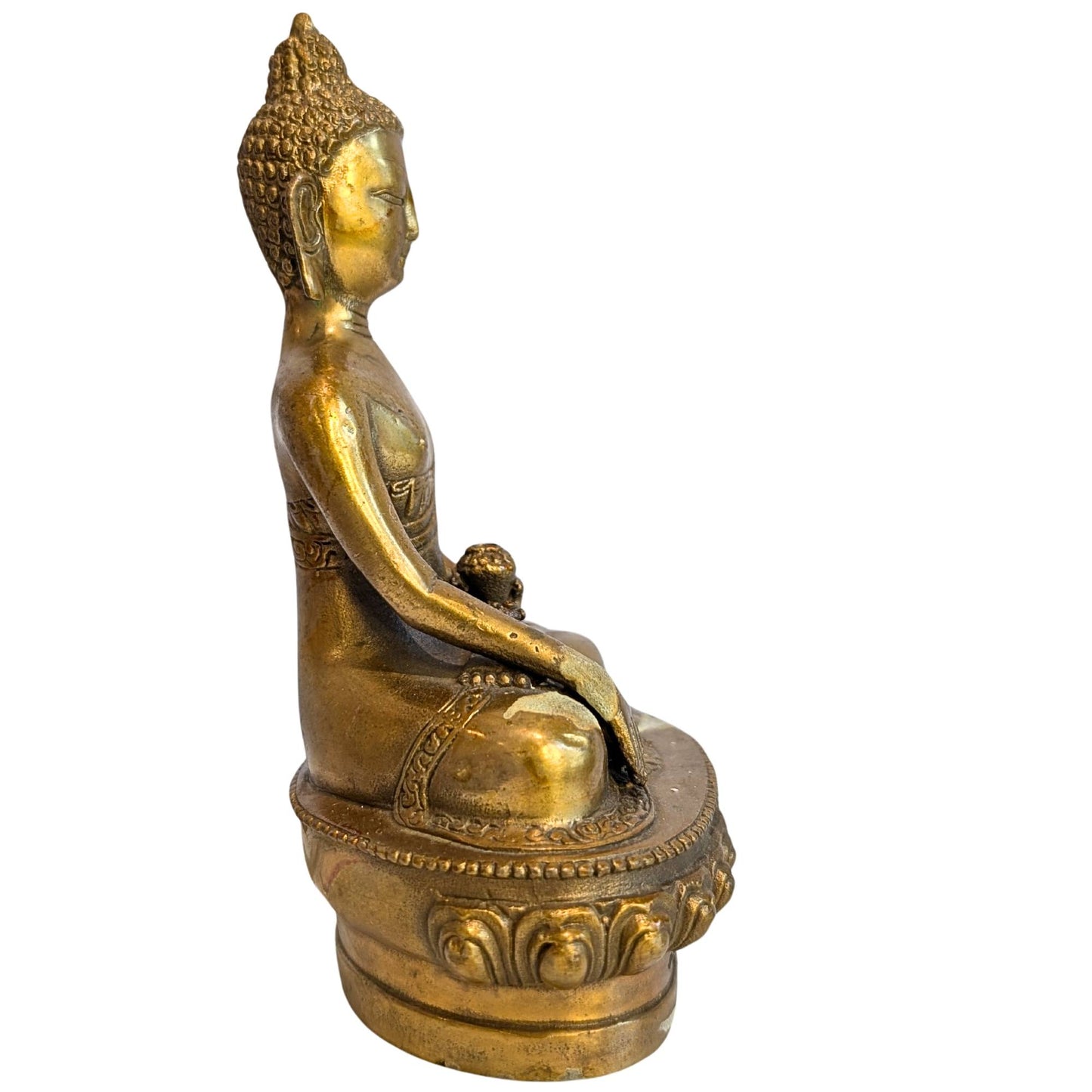 Side view Bhaisajyaguru Buddha bronze Asian antiquities