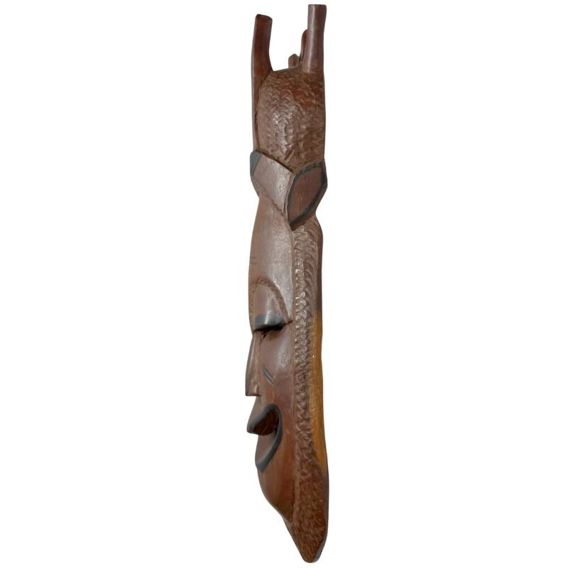 Side view of the 2 kg solid African hardwood mask, perfectly suited as exclusive wall decoration.