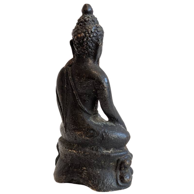 Southeast Asian travel statue with kalasha in bronze