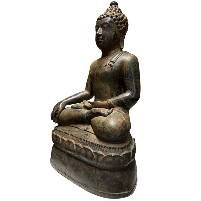Heavy bronze Buddha statement piece for living room, hallway, or spiritual interior