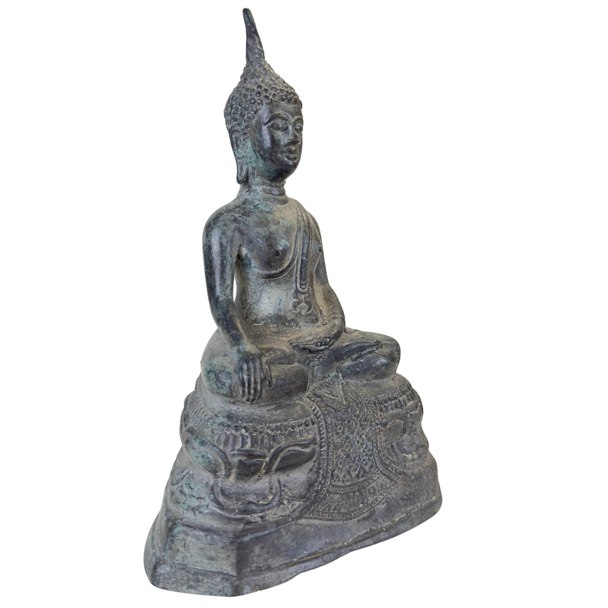 Heavy Thai bronze statue with a solid weight of 1.6 kg.
