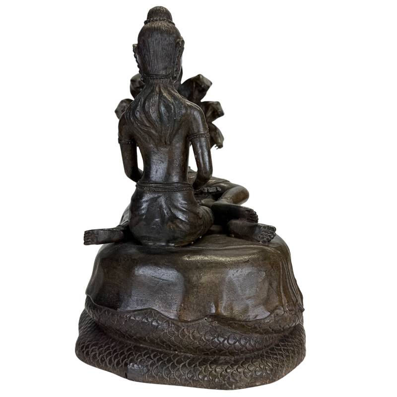 Heavy brass sculpture Vishnu on the serpent Ananta 12.2 kg