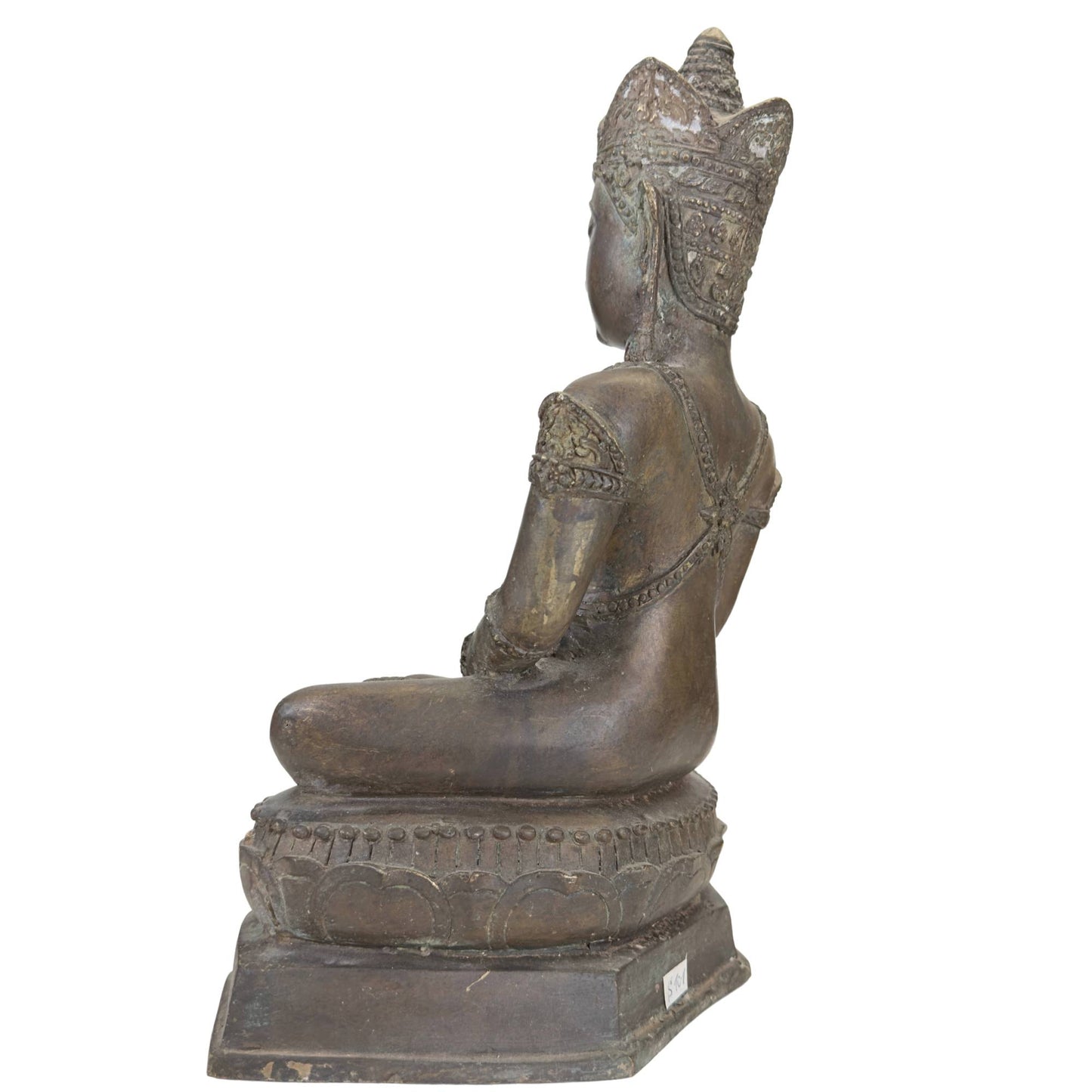 Heavy bronze Buddha statue of 5.6 kilograms with old patina